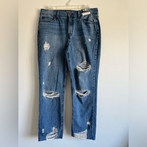 ✨NWT✨REWASH. Vintage Reunion High Rise Straight Crop Denim Jeans. Size 30.